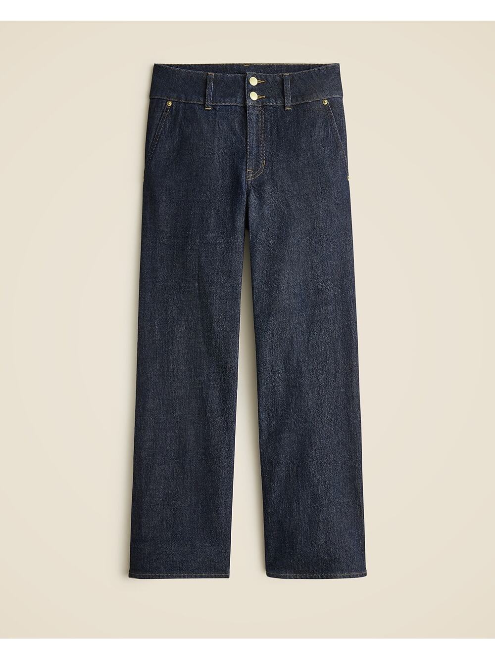 J.Crew Slim Wide Leg Jeans Women’s Dark Wash Stacked Button High Rise Denim- 30P